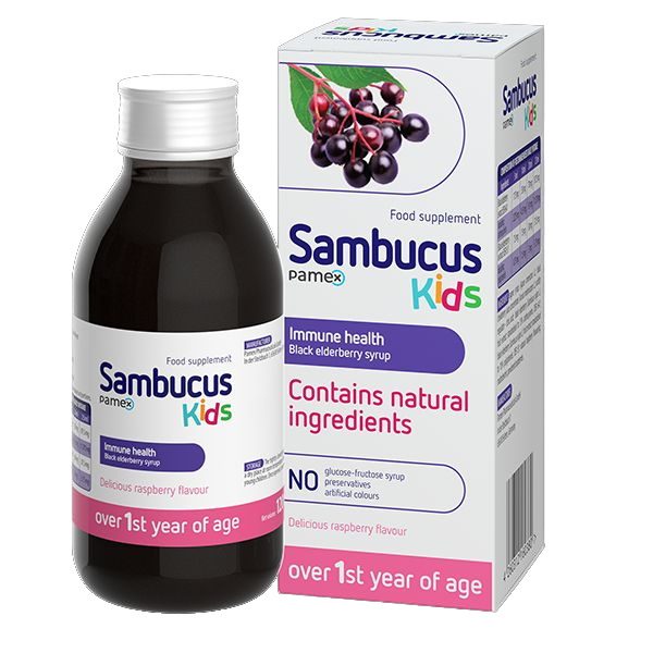 Sambucus KIDS málna ízű szirup gyerekeknek (120ml)