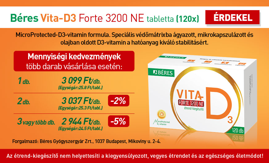  Béres Vita-D3 Forte 3200 NE tabletta (120x) 
