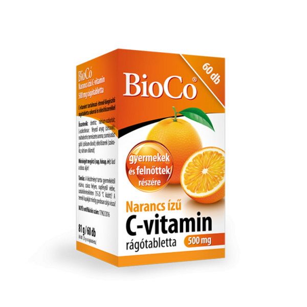 BioCo C-vitamin 500 mg narancs ízű rágótabletta (60x)