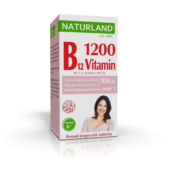 Naturland 1200 µg B12-vitamin tabletta (100x)