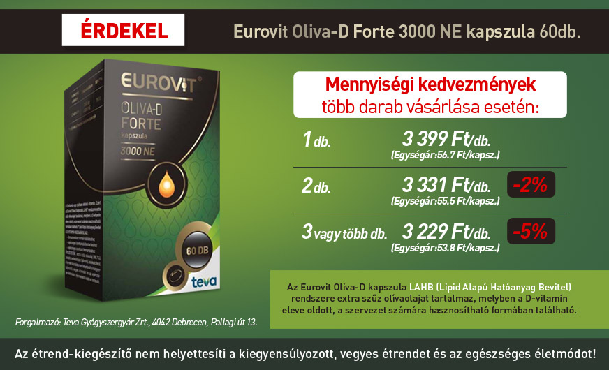  Eurovit Oliva-D Forte 3000 NE kapszula (60x) 